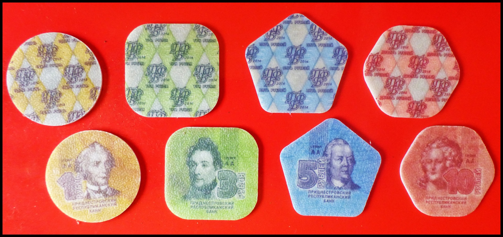Rublos transnistrios de plástico